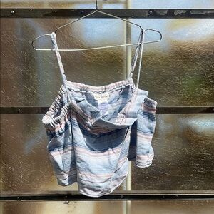 Mara Hoffman Blue and White Knit Top